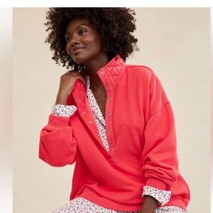 Aerie Oh Snap! Red Pullover Sweatshirt Size Medium, NWT